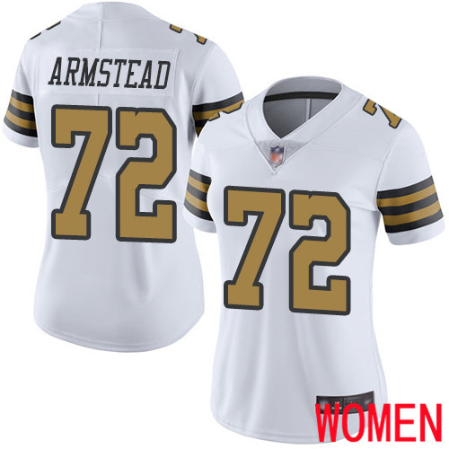 New Orleans Saints Limited White Women Terron Armstead Jersey NFL Football #72 Rush Vapor Untouchable Jersey->women nfl jersey->Women Jersey